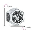 thumbnail image 3 of Bling Jewelry Womens Father's Love CZ Daddy's  Charm Bead for Daughter Silver for Bracelet, 3 of 3