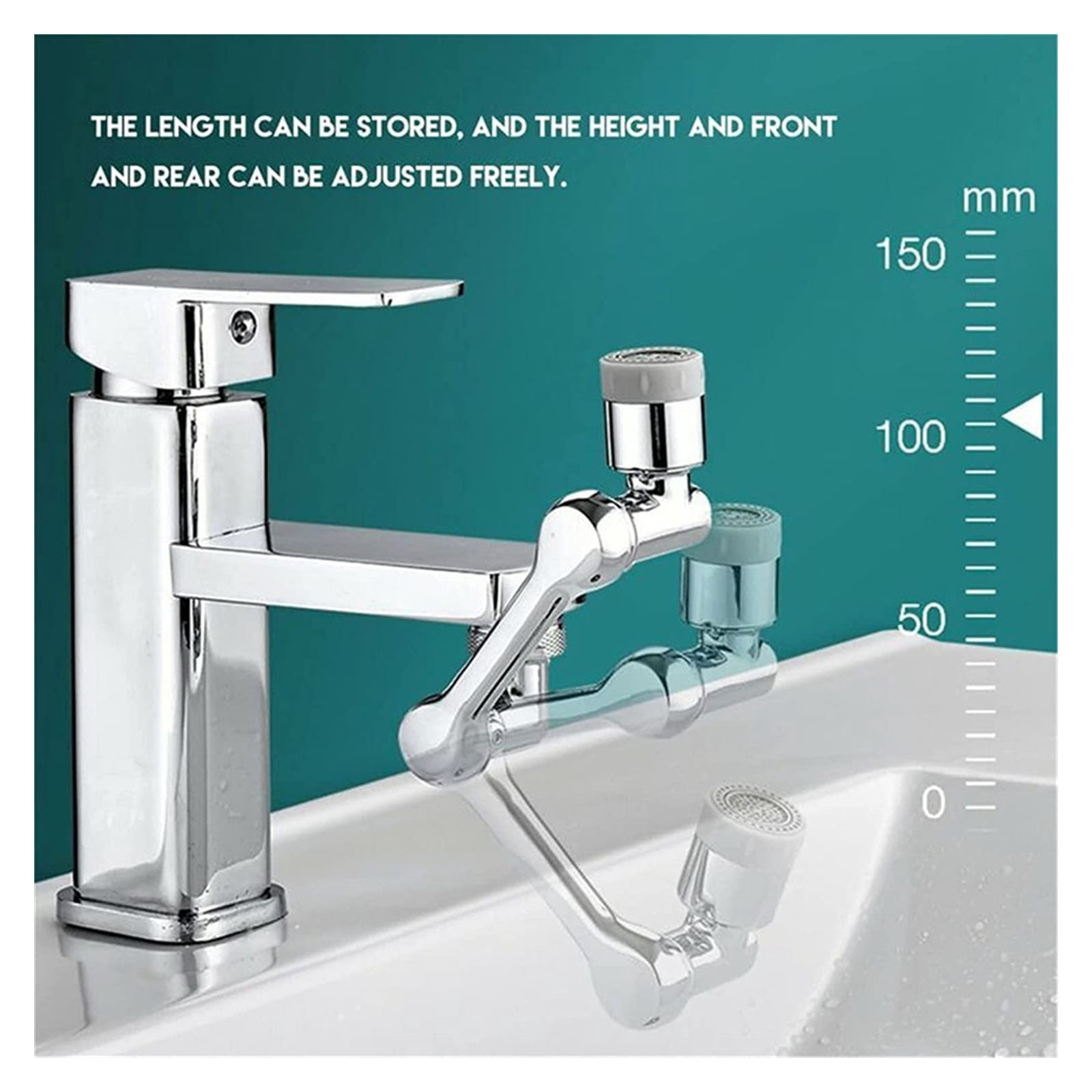 Universal 1080° Swivel Extender Faucet Aerator Splash Resistant Filter Kitchen Washbasin Faucet Aerator Nozzle Faucet Robot Arm ,Easy to Operate