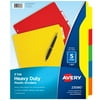 Avery Heavy-Duty Plastic Dividers, Assorted Colors, 5-Tabs, 1 Set (23080)