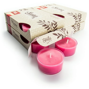 Rose Petals Tealight Candles Bulk Pack - 24 Pink Premium Scented Tea Lights - Shortie's Candle Company