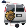 thumbnail image 4 of KAKALAD Beautiful Sunflower With Butterfly 04 Spare Tire Cover Universal Vehicle Accessories Buckle Car Tools 14”in, 4 of 6