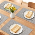 thumbnail image 2 of Placemats Set of 6 Leather Placemats with Pattern for Kitchen Dining Table Decor Heat Resistant Table Place Mats Beige Gray 17.7x11.8inch, 2 of 6