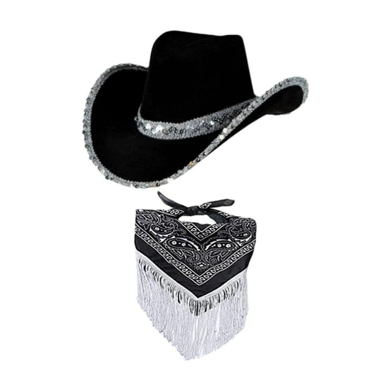 Black Ethnic Style 1pc Hat, Men's Decoration Accessories String Ring Cowboy Hat, Cowgirl Hat,Temu