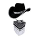 thumbnail image 3 of Sombrero de vaquero Salvador con bandana con flecos Negro, 3 of 10