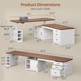 thumbnail image 2 of SEDETA 70.9" L Shaped Standing Desk with Storage, Convertible Height Adjustable Electric Sit Stand Desk with File Drawers, Cabinet, Monitor Shelf & Charging Port, White, 2 of 9