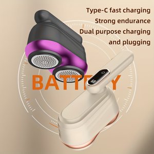 Dual Head Electric Fabric Lint Shaver 12 Blades 180° Foldable Handle & Digital Display