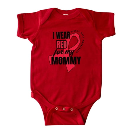 

Inktastic Sickle Cell Awareness I Wear Red For My Mommy Gift Baby Boy or Baby Girl Bodysuit