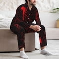 thumbnail image 7 of Vsdgher Red Spider On The Web Mens Pajama Set, Soft Warm Long Sleeve Sleepwear, Cozy Button-Down Pjs for Men-XX-Large, 7 of 7