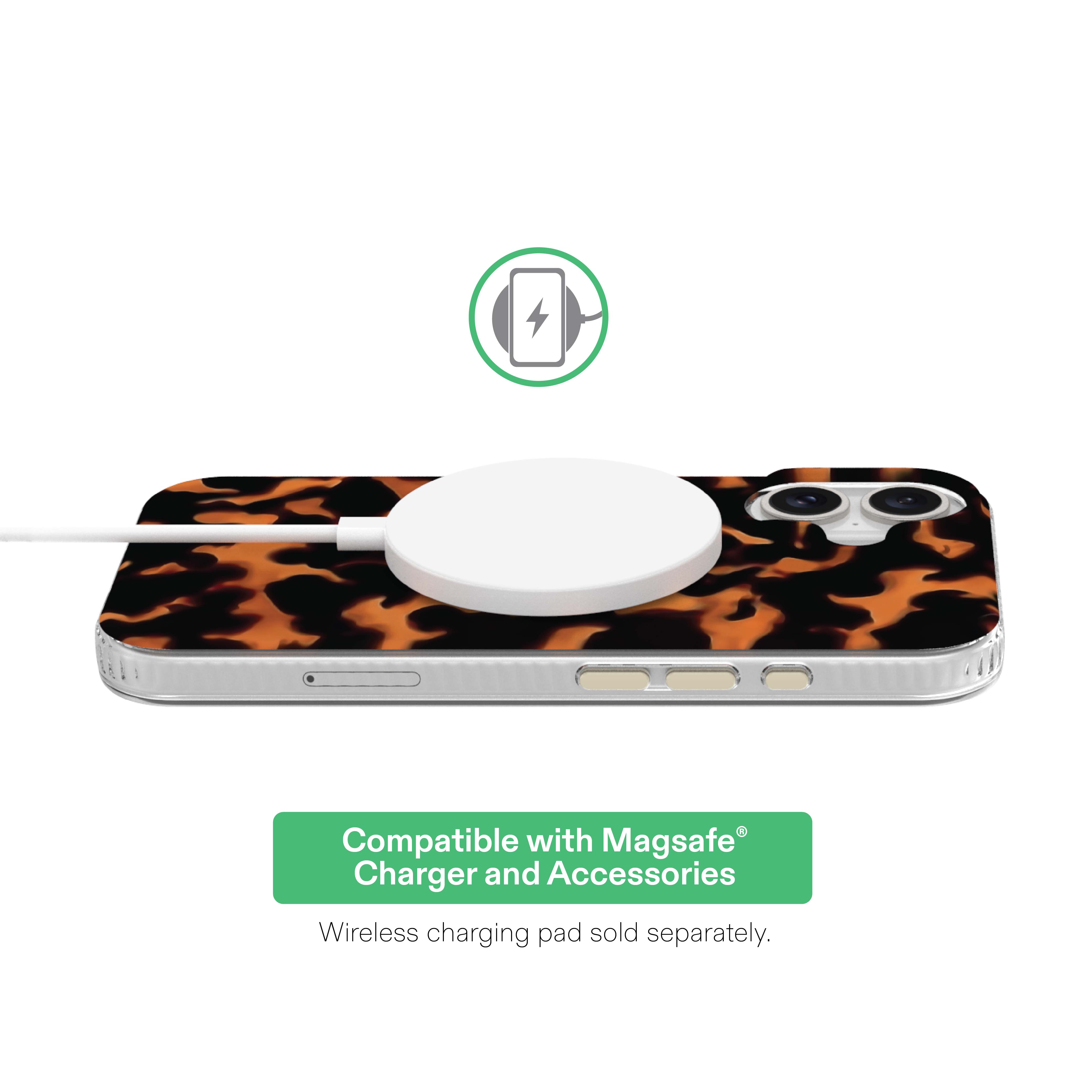 onn Phone Case for iPhone 16, MagSafe Compatible - Tortoise Shell