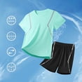 thumbnail image 2 of NOLDARES Baby Boy Summer Clothes Short Sleeve Graphic T-Shirt Elastic Shorts Casual Outfit Set Blazer,3-4 Y, 2 of 4