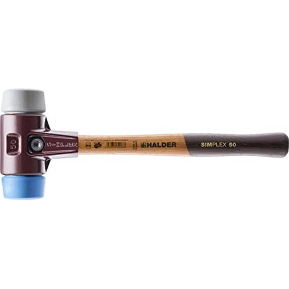 halder 3013.040 simplex 21 oz soft-face hammer, blue rubber/grey rubber faces