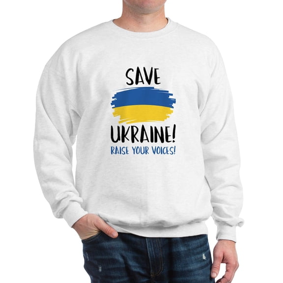 CafePress - Save Ukraine Raise Your Voices Sweatshirt - Crew Neck Sweatshirt