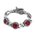 thumbnail image 1 of Large Simulated Ruby Cubic Zirconia Bracelet Sterling Silver 8", 1 of 3