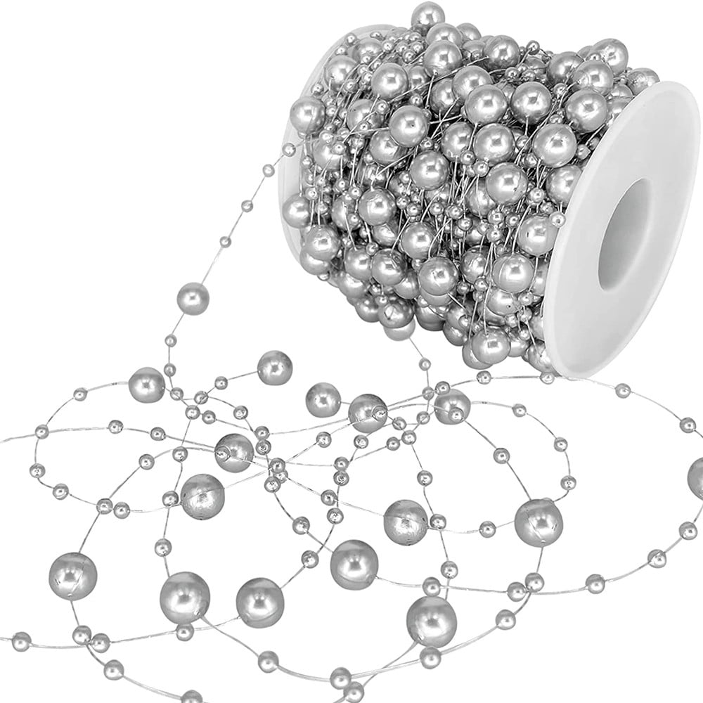 32.8 Ft Silver Christmas Bead Garland Bead Wreath for Christmas Tree Holiday Thanksgiving