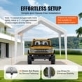 thumbnail image 5 of 10x20ft Heavy Duty Waterproof UV Protective Carport Replacement Canopy Garage Roof Tent Awning Easy to Install White Canopy Only, 5 of 6
