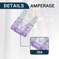 thumbnail image 5 of Unique Bargains Car Fuse Blade Style Fuses 35A Mini Fuse Durable Short Circuit Protection Light Purple 20Pcs, 5 of 6