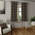thumbnail image 2 of Ambesonne Ethnic Grommet Curtain, Folkloric Pattern Eastern, 50"x72", Black Cinnamon and Blue, 2 of 5