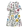 thumbnail image 6 of Ayolanni 3/4 Sleeve Dresses for Women 2026 V-Neck Floral A-Line Maxi Dress Casual Holiday Boho Cotton Long Dress Blue XXL, 6 of 7