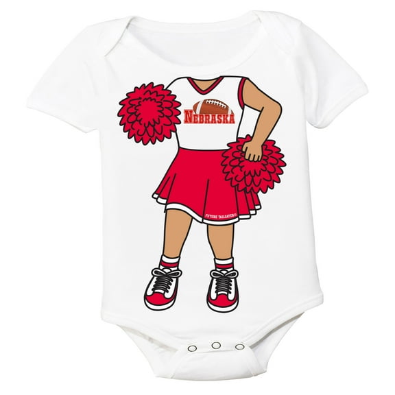 Future Tailgater Heads Up! Cheerleader Baby Bodysuit for Nebraska Fans