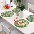 thumbnail image 6 of Ryvnso Daisy Flowers Round Plate Mats Dining Table Placemat Set of 6 for Holiday Decoration, 6 of 7