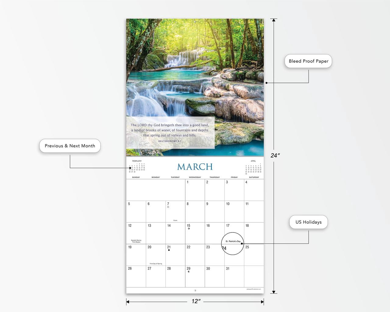 2023-12 Month Calendar-Bible Verses 12x12 Hanging Wall Calendar by DaySpring