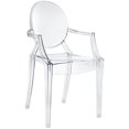 thumbnail image 1 of Hawthorne Collections 18.5" Modern Plastic Dining Arm Chair in Clear, 1 of 4
