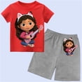 thumbnail image 4 of Conjunto de camiseta y pantalones cortos de algodón de la marca de dibujos animados de la casa de muñecas de Gabby, ropa de verano para niños de manga corta, conjunto para niños y niñas, 4 of 4
