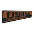 thumbnail image 3 of Fishing Sign, Lake Name Directional Arrow Sign, Custom Lake House Sign, Lake House Aluminum Decor - 4x18 inches, 3 of 4
