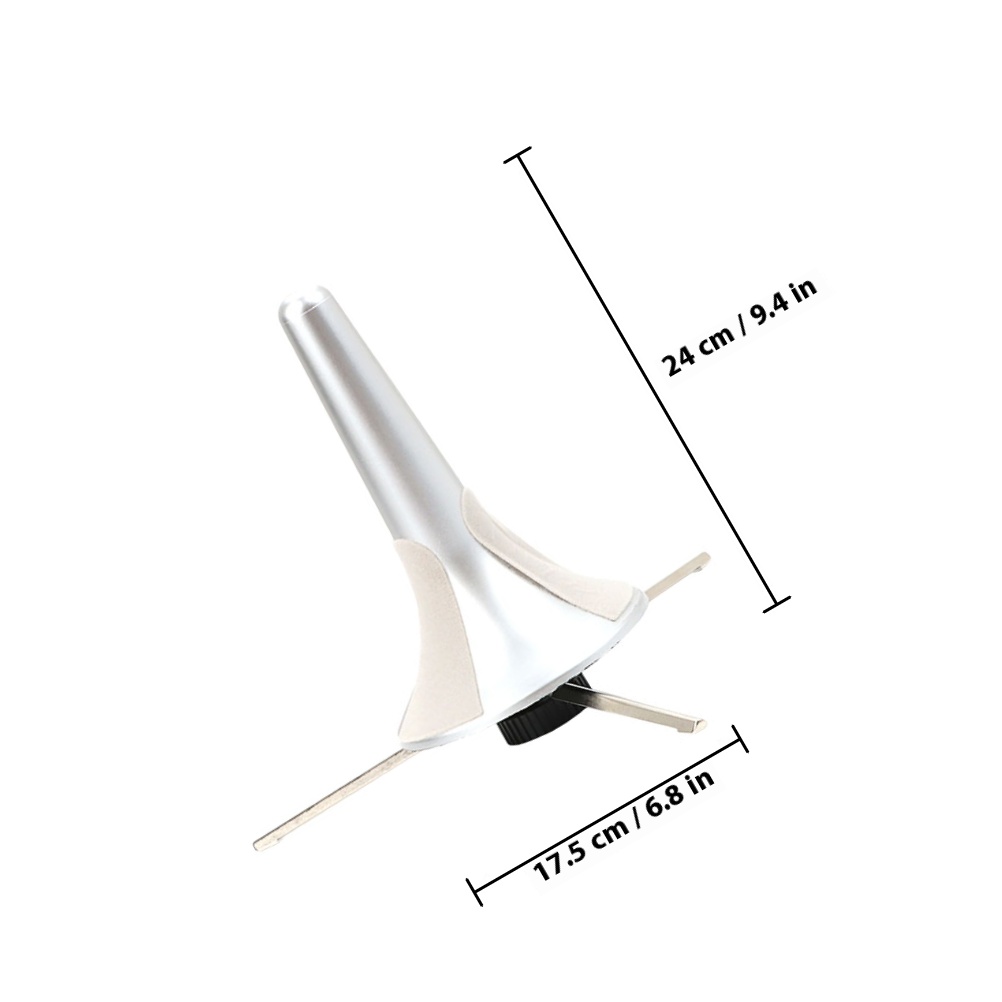 ELAYARD Foldable Plated Silver Metal Trumpet Stand Holder Lightweight and Stable for Easy Instrument Use