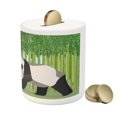 thumbnail image 3 of Geometric Forest Piggy Bank, Polygonal Design Inspired Panda Walking Among Bamboo Stalks, Ceramic Coin Bank Money Box for Cash Saving, 3.6" X 3.2", Green Black and White, by Ambesonne, 3 of 4