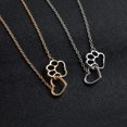 thumbnail image 4 of Hollow Pet Paw Footprint Collares Shellhard Cute Animal Dog Cat Love Heart Pendant / Silver / Afortunado Sencillez, 4 of 5