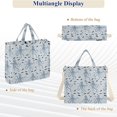 thumbnail image 6 of FORMRS Womens Corduroy Tote Bag Crossbody Shoulder Purse Handbag with Detachable Strap, Blue Octopus Pattern, 6 of 7