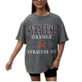 thumbnail image 3 of Women's Gameday Couture Grey Syracuse Orange Oversized Snow Wash T-Shirt, 3 of 5