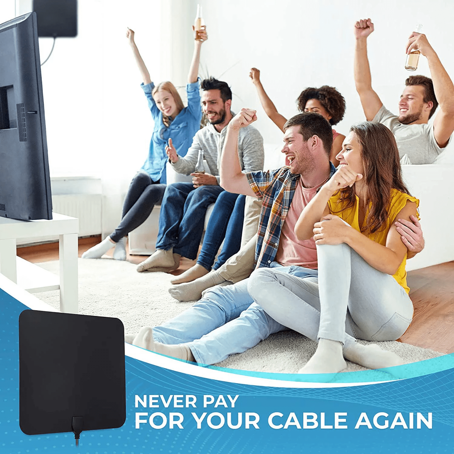 TV Antennas Amplified HD Digital TV Antenna Long-Range Support 4K 1080p Indoor TV Digital HD Antenna Freeview With Amplifier Signal Booster