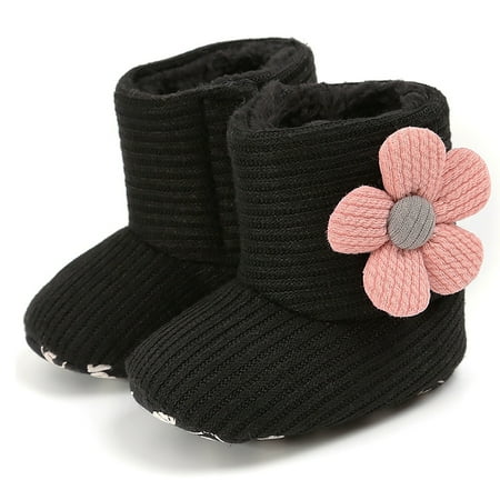 

Infant Toddler Baby Flowers Winter Boots Girls First Walkers Keep Warm Snowfield Booties Boot Shoes