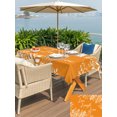 thumbnail image 5 of Outdoor Tablecloths with Umbrella Hole & Zipper, Burnt Orange Botanical 60 x102 Inch Rectangle Tablecloths, Farmhouse Laugh Love Leaves Waterproof Table Cloth, Patio/Pool/Picnic Table Covers, 5 of 8