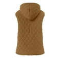 thumbnail image 5 of larppty Puffer Vest Women Sleeveless Zip Up Quilted Jackets with Pockets Fall Comfy Coats Winter Warm Lightweight Outerwear (Brown, XXL), 5 of 6