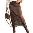 thumbnail image 2 of Women Lace Patchwork Skirts High Waist A Line Y2K Elegant Maxi Long Skirts Party Boho Skirt, 2 of 8