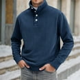 thumbnail image 2 of Men's High Neck Long Sleeve Button Placket Sweatshirt Digital Print Design Fall Winter Casual Wear Oversized Pullover Long Sleeve Crewneck Casual Tops, 2 of 4