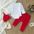 thumbnail image 4 of Bjutir Cute Toddler Baby Bodysuits Set Boys Girls Valentine'S Day Long Sleeve Letter Printed Romper Bodysuits Pants Hat Outfits For 3 Months, 4 of 7