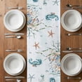 thumbnail image 4 of Table Runner 108 Inches Long for Kitchen Dining, Teal Turtle Coastal Dresser Scarf Farmhouse, Dining Table Decorations for Wedding/Parties, Octopus Coral Summer Beach Starfish 13 x 108 In, 4 of 8