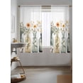 thumbnail image 3 of Eucalyptus Flower Curtains 72 Inch Length,Sheer Curtains for Bedroom Living Room Window Orange Floral Sage Green Leaf Daisy Rod Pocket Drapes Kitchen Curtains Small Half Window 52"x72" 2 Panels, 3 of 7