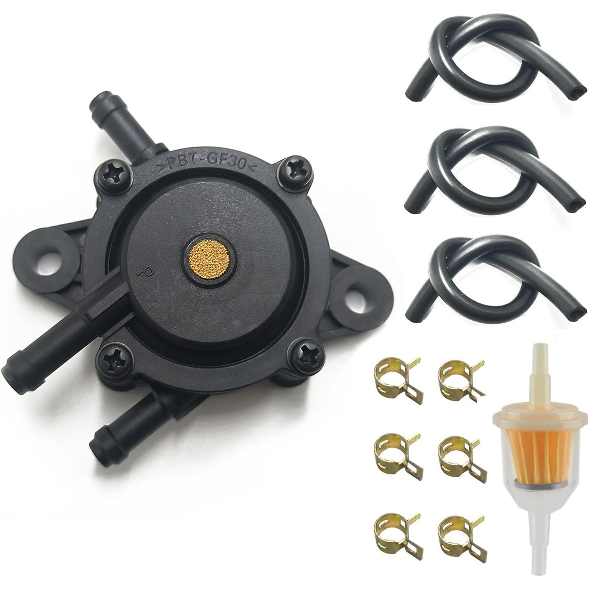 808492 Fuel Pump With Filter and Oil Hose Replacement Part 808656 compatible with Kohler Briggs and Stratton John Deere Kawasaki Lawn Mower and Golf Cart Engine