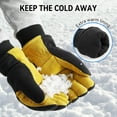 thumbnail image 5 of OZERO Winter Gloves -30°F Cold Proof Deerskin Suede Leather Insulated Water-resistant Windproof Thermal Glove for Driving Hiking Snow Work in Cold Weather - Warm Gifts for Men and Women, 5 of 9