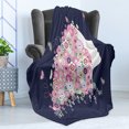 thumbnail image 4 of Floral Soft Flannel Fleece Throw Blanket, Side Portrait of a Female with Blooming Flowers and Butterflies, Cozy Plush for Indoor and Outdoor Use, 50" x 70", Multicolor, by Ambesonne, 4 of 5