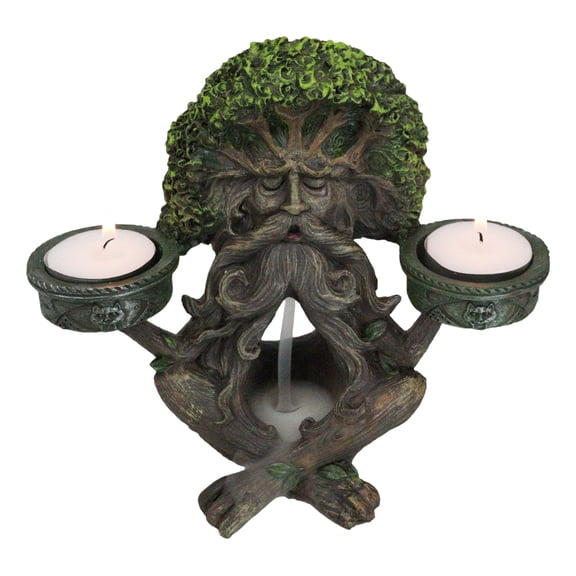 Forest God Greenman Tree Ent Backflow Incense Burner And Candleholders Figurine