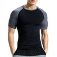 thumbnail image 2 of Blekii Men's Spring Summer Solid Color Quick Dry Tight Fit Sports Top - Breathable Compression Fabric, Basketball Training Design - Great for Intense Workout, Running, Gym Training,, 2 of 6