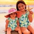 thumbnail image 4 of Grblisyd Girls One Piece Swimsuits Flutter Sleeve Hawaiian Beach Sport Swimwear Kids Crew NeckBathing Suit 8 Years, 4 of 6