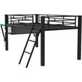thumbnail image 4 of DreamBuck Twin Size Gaming Loft Bed with Desk, LED and Storage Space, Metal Loft Bed Frame with Vented Mesh Undercarriage Storage, Modern Twin Loft Beds for Teens, No Box Spring Needed, 4 of 9