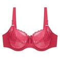 thumbnail image 2 of OUSITAID Women‘s Underwire Bra Lace Floral Bra Unlined Unpadded Plus Size Full Coverage Bra, 2 of 6